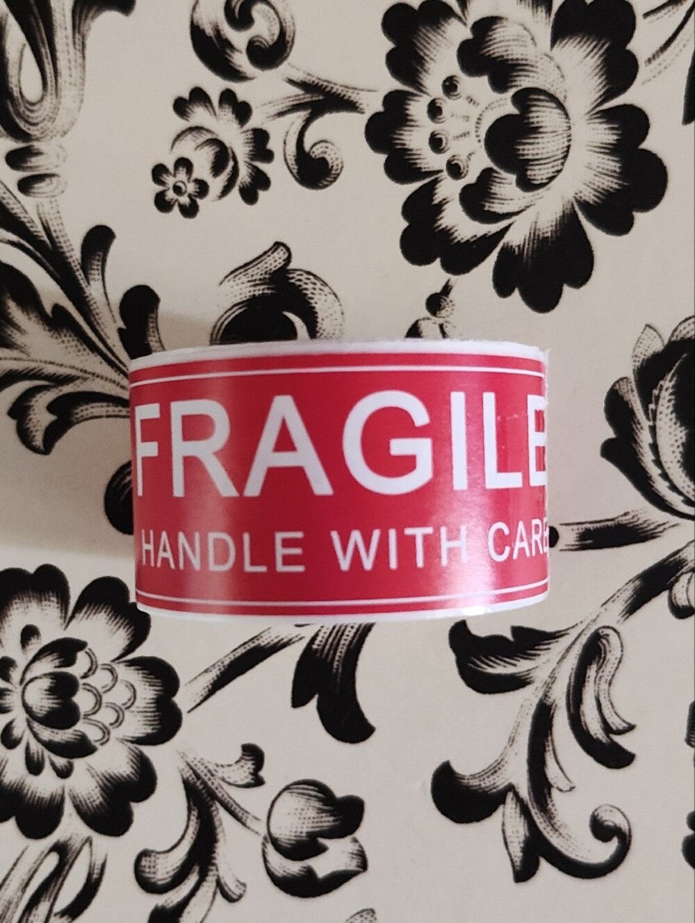 Red "FRAGILE" Packing Tape Roll